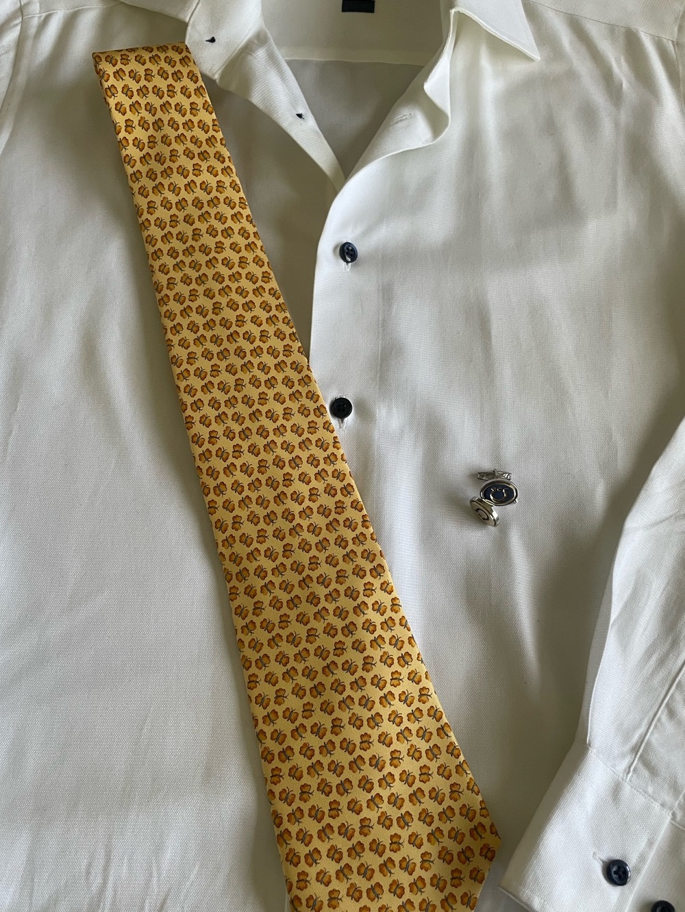 Salvatore Ferragamo Silk Tie Butterfly Motif Made in Italy